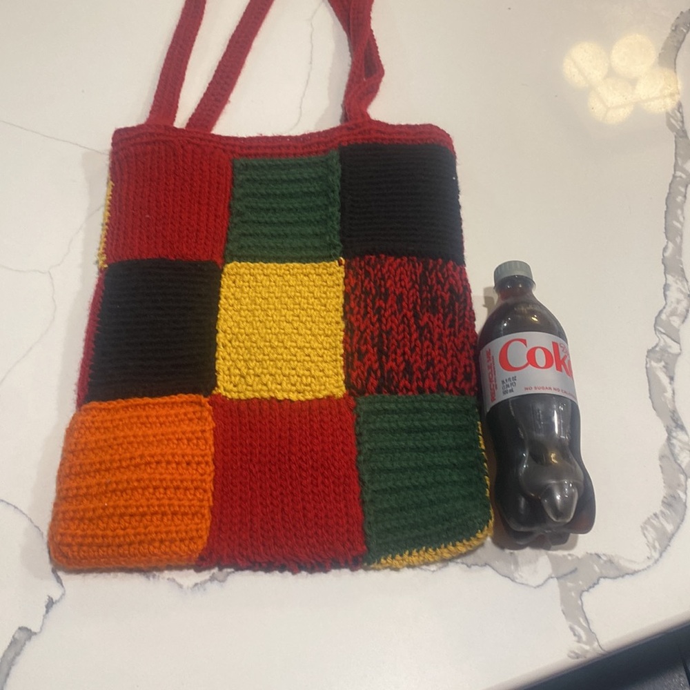 Multicolor Patchwork Crochet Bag - image 3